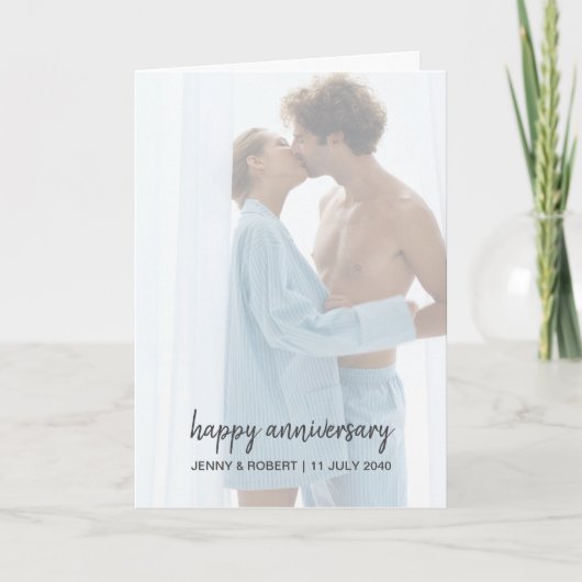 Modern trendy stijlvol script foto Jubileum Kaart (Voorkant)