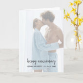 Modern trendy stijlvol script foto Jubileum Kaart (Gele Bloem)