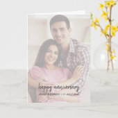 Modern trendy stijlvol script foto Jubileum Kaart (Gele Bloem)