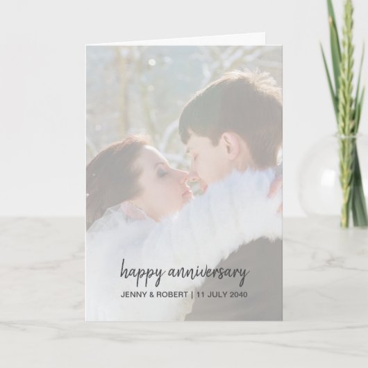Modern trendy stijlvol script foto Jubileum Kaart (Voorkant)