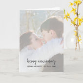 Modern trendy stijlvol script foto Jubileum Kaart (Gele Bloem)