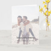 Modern trendy stijlvol script foto Jubileum Kaart (Gele Bloem)