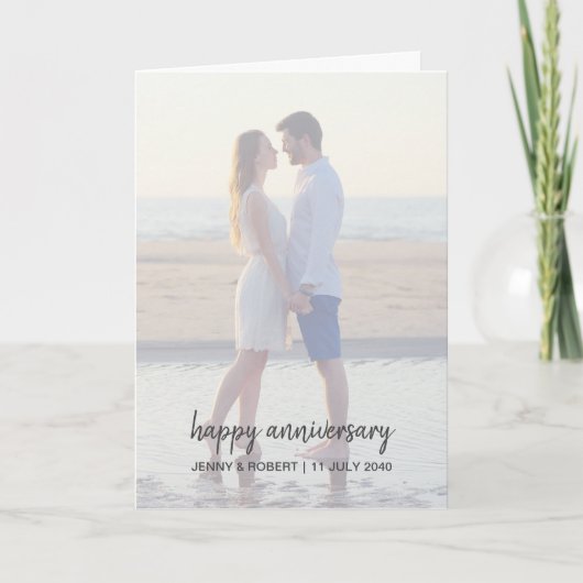 Modern trendy stijlvol script foto Jubileum Kaart (Voorkant)