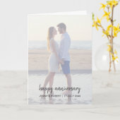 Modern trendy stijlvol script foto Jubileum Kaart (Gele Bloem)