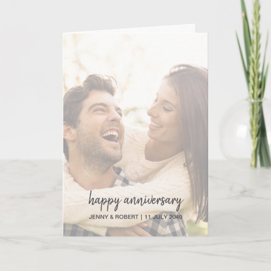 Modern trendy stijlvol script foto Jubileum Kaart (Voorkant)