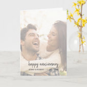 Modern trendy stijlvol script foto Jubileum Kaart (Gele Bloem)