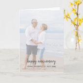 Modern trendy stijlvol script foto Jubileum Kaart (Gele Bloem)