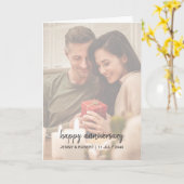 Modern trendy stijlvol script foto Jubileum Kaart (Gele Bloem)