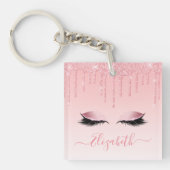 Modern Trendy Stijlvolle Roze Lashes Sleutelhanger (Voorkant)