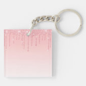 Modern Trendy Stijlvolle Roze Lashes Sleutelhanger (Achterkant)