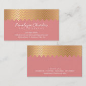 MODERN trendy stoere gouden folie chevron patroon  Visitekaartje (Voorkant / Achterkant)