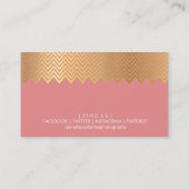 MODERN trendy stoere gouden folie chevron patroon  Visitekaartje (Achterkant)