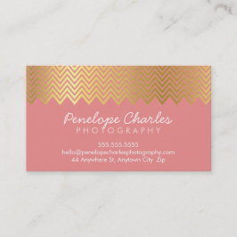 MODERN trendy stoere gouden folie chevron patroon  Visitekaartje