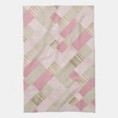 Modern trendy striped Patchwork Quilt roze beige Theedoek (Verticaal)