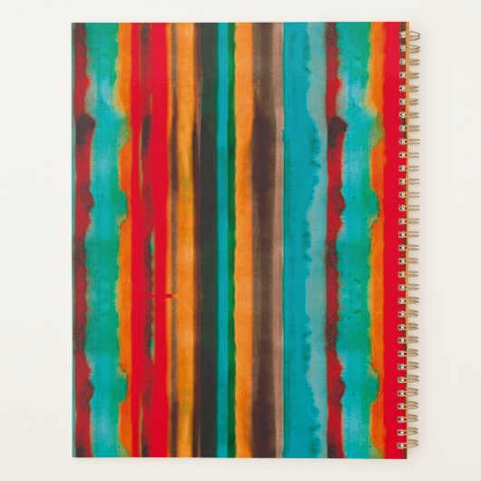 Modern Trendy Stripes Personalized Planner (Achterkant)