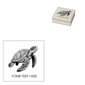 Modern Trendy Summer Sea Turtle Ocean Nautical Rubberstempel (Gestempeld)