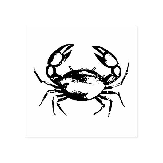 Modern Trendy Summer Trendy Seafood Crab Nautical Rubberstempel (Afrduk)