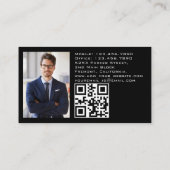 Modern & Trendy Taxi Cab Driver photo qr code Visitekaartje (Achterkant)