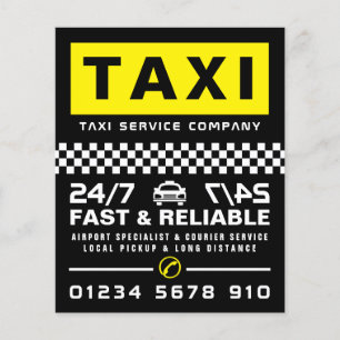 Modern & Trendy, Taxi Cab Firma met Prijslijst Flyer