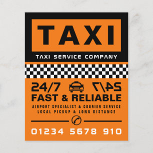 Modern & Trendy, Taxi Cab Firma met Prijslijst Flyer
