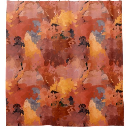 Modern Trendy Terracotta Rust Oranje Brown Douchegordijn (Voorkant)