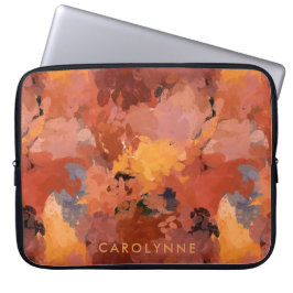 Modern Trendy Terracotta Rust Oranje Brown Laptop Sleeve