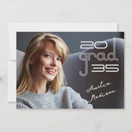 Modern Trendy Transparant High Tech Photo Afstudee Aankondiging (Voorkant)