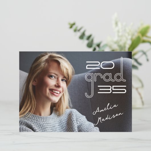 Modern Trendy Transparant High Tech Photo Afstudee Aankondiging (Staand voorkant)