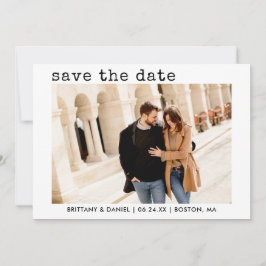 Modern Trendy Type writer Text Foto Save The Date