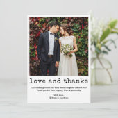 Modern Trendy Type writer Text Weddenschap Bedankkaart (Staand voorkant)