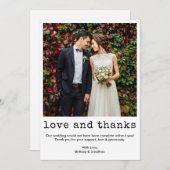 Modern Trendy Type writer Text Weddenschap Bedankkaart (Voorkant / Achterkant)