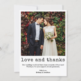 Modern Trendy Type writer Text Weddenschap Bedankkaart