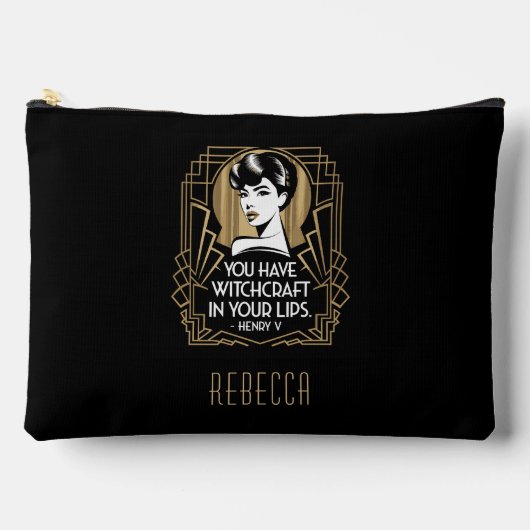 Modern Trendy Typografie Quote Zwart Goud Etui (Voorkant)