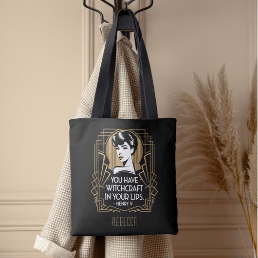 Modern Trendy Typografie Quote Zwart Goud Tote Bag