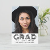 Modern Trendy Typography Photo Afstuderen Aankondiging (Staand voorkant)
