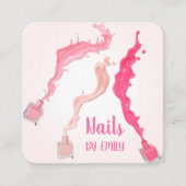 Modern Trendy Unieke Professional Nail Spa Salon Vierkante Visitekaartje (Voorkant)