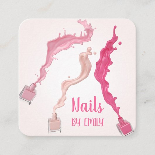 Modern Trendy Unieke Professional Nail Spa Salon Vierkante Visitekaartje (Voorkant)