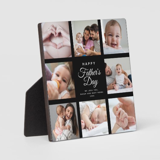 Modern Trendy Vaderdag Baby Photo Collage Pla Fotoplaat (Voorkant)