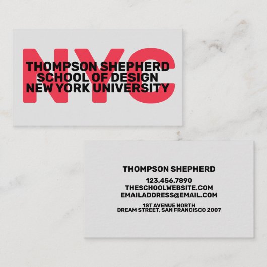 Modern Trendy Visitekaartje (Voorkant / Achterkant)