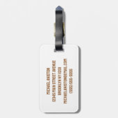 Modern trendy Voetbal Football gepersonaliseerd Bagagelabel (Achterkant verticaal)