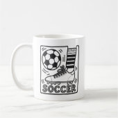 Modern trendy Voetbal Football Koffiemok (Links)