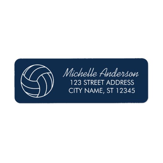 Modern Trendy Volleyball Return Address Etiket (Voorkant)