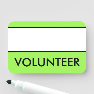 Modern, Trendy "VOLUNTEER"-naamlabel Naamplaatje