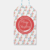 Modern trendy vrolijk helder cadeaulabel (Achterkant)