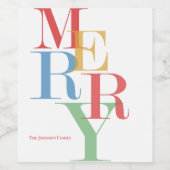 Modern trendy vrolijk helder wijn etiket (Enkel label)