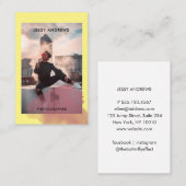 Modern Trendy Watercolor Foto Visitenkarte Visitekaartje (Voorkant / Achterkant)