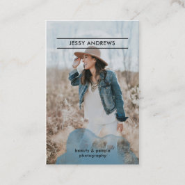 Modern Trendy Watercolor Foto Visitenkarte Visitekaartje