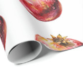 Modern Trendy Watercolor Fruit Pomegranate Cadeaupapier (Rol Hoek)