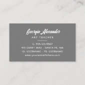 Modern Trendy Waterverf Floral Art Teacher Visitekaartje (Achterkant)
