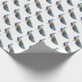 Modern trendy Waterverf pauw patroon Cadeaupapier (Hoek)